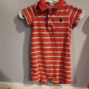 Carter's Orange and Gray Striped Baby Outfit 6 Months